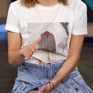 Zara White Graphic Tee